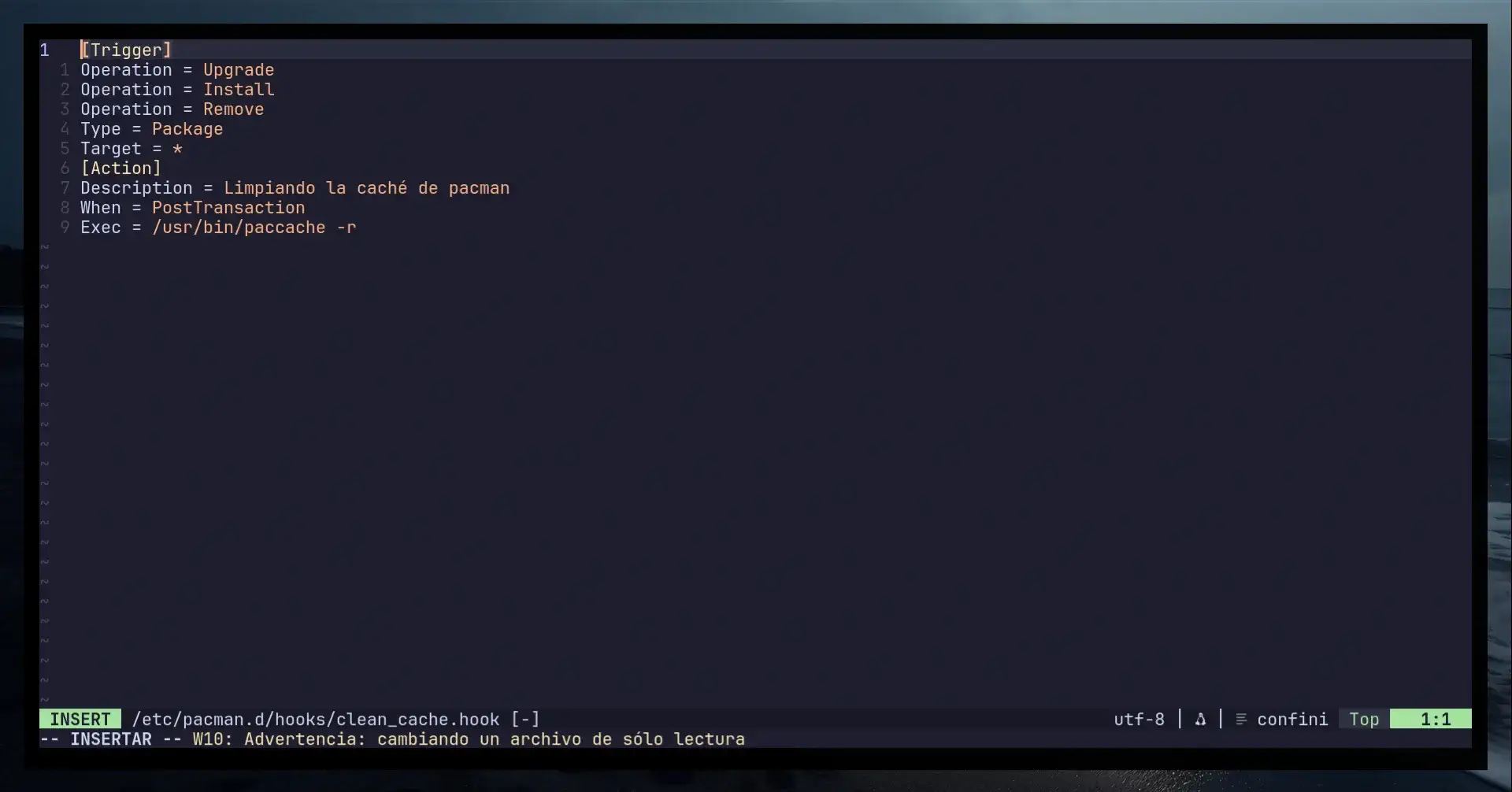 Archivo Hook para paccache